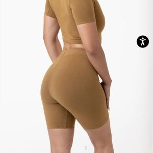 Los Angeles Apparel cotton spandex shorts, brass colored, XS